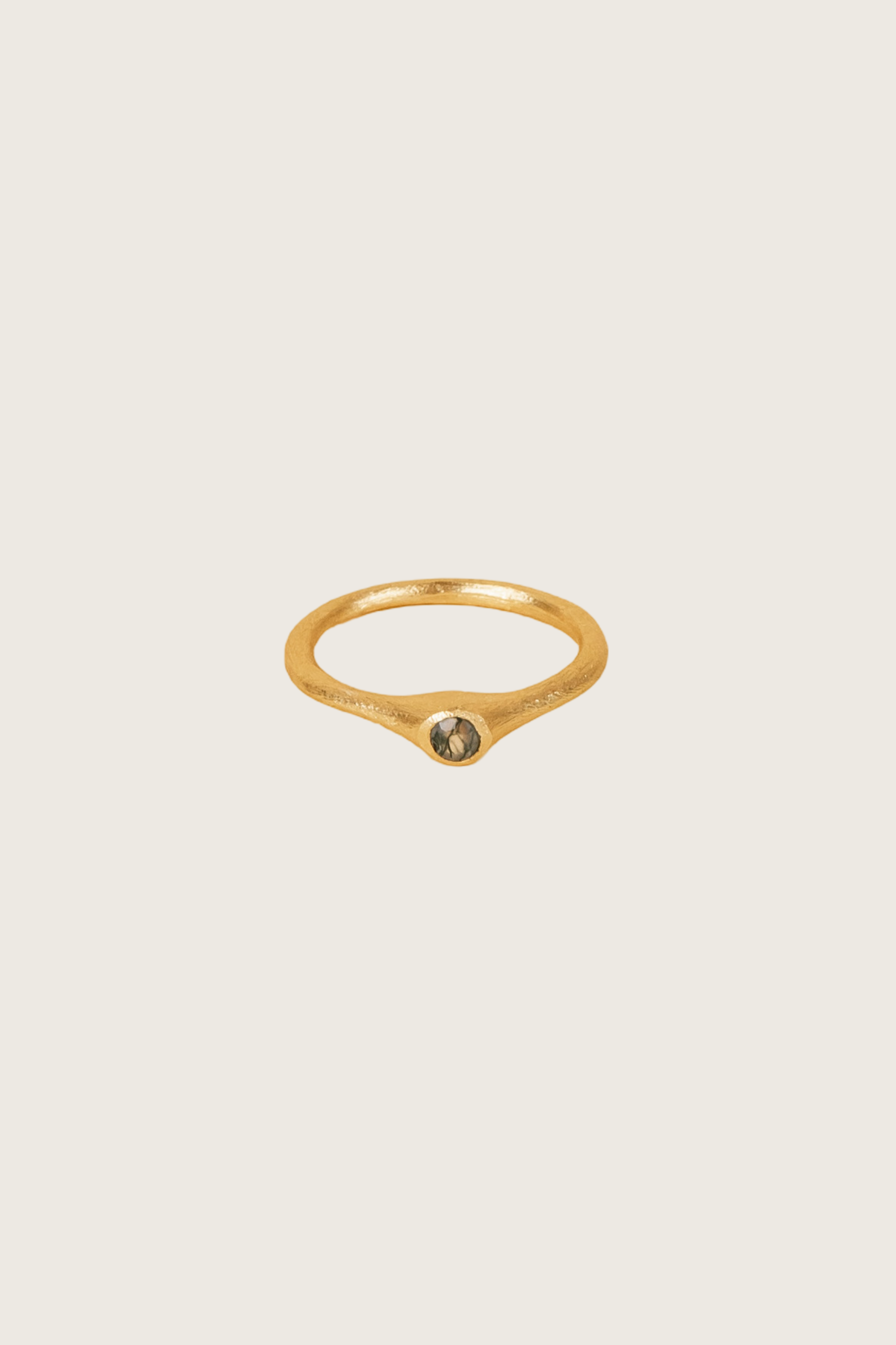 Neolia 18K Recycled Fine Gold Plated Moss Agate Ring