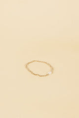 Ikumi 14K Gold Einlage Blush Kristall / Regenbogen-Mondstein Armband