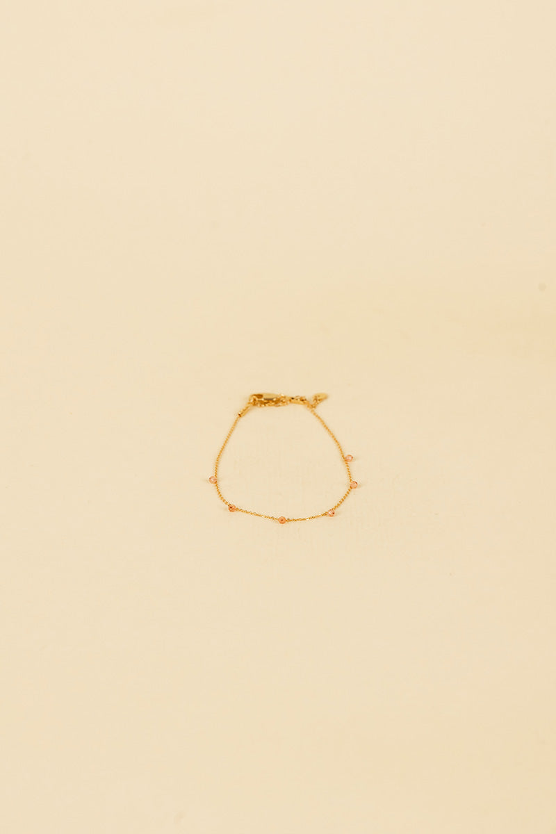 Jabi 14K Gold Inlay Opaque Peach Bracelet