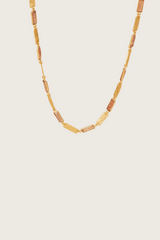 Collana Fiora placcata in oro fine riciclato 18K, quarzo fragola