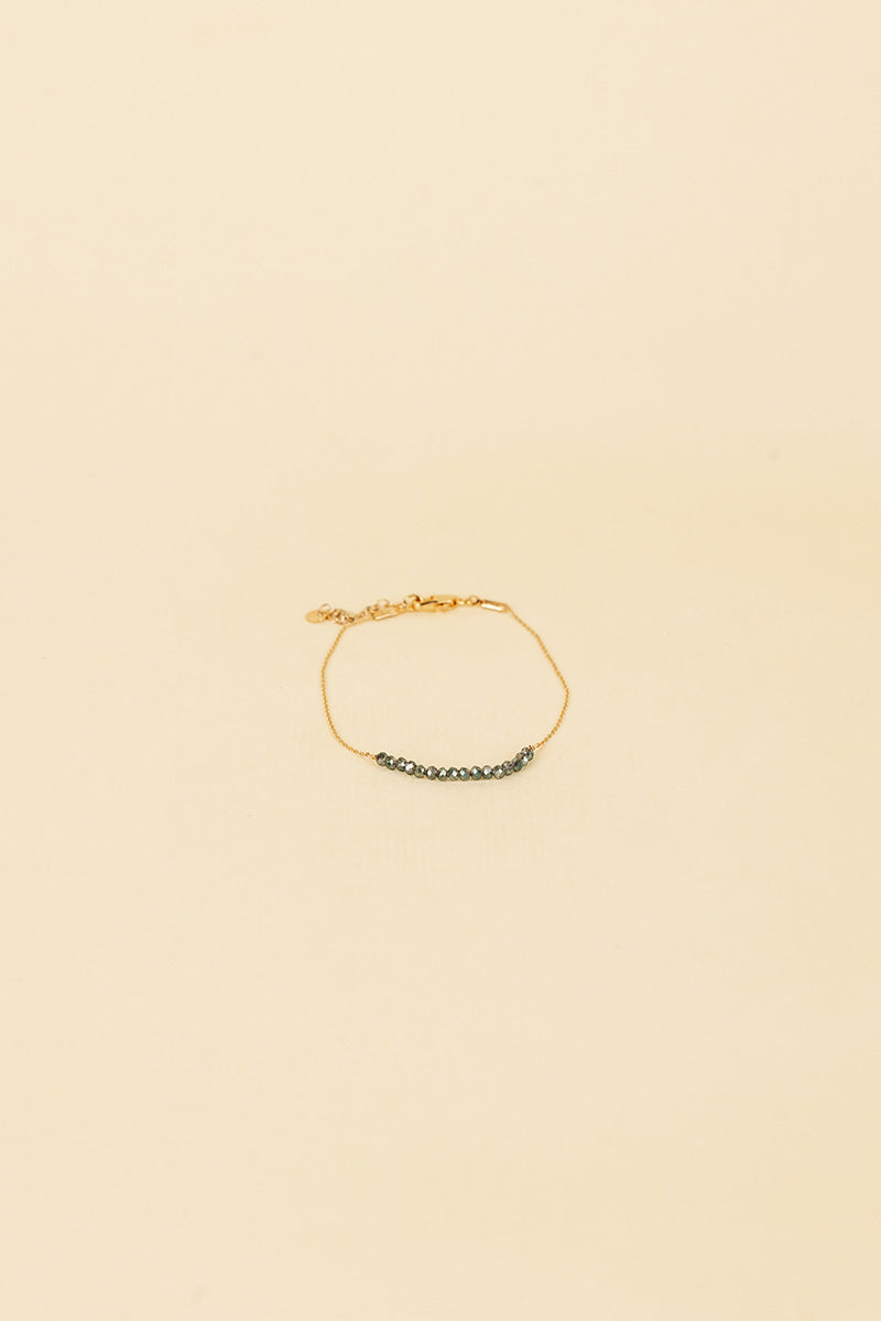 Osja 14K Gold Inlay Green Crystal Bracelet