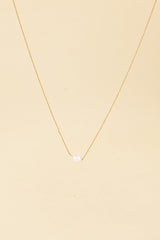 Jimini 14K Gold Inlay White Pearl Necklace