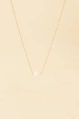 Jimini 14K Gold Inlay Rose Quartz Necklace