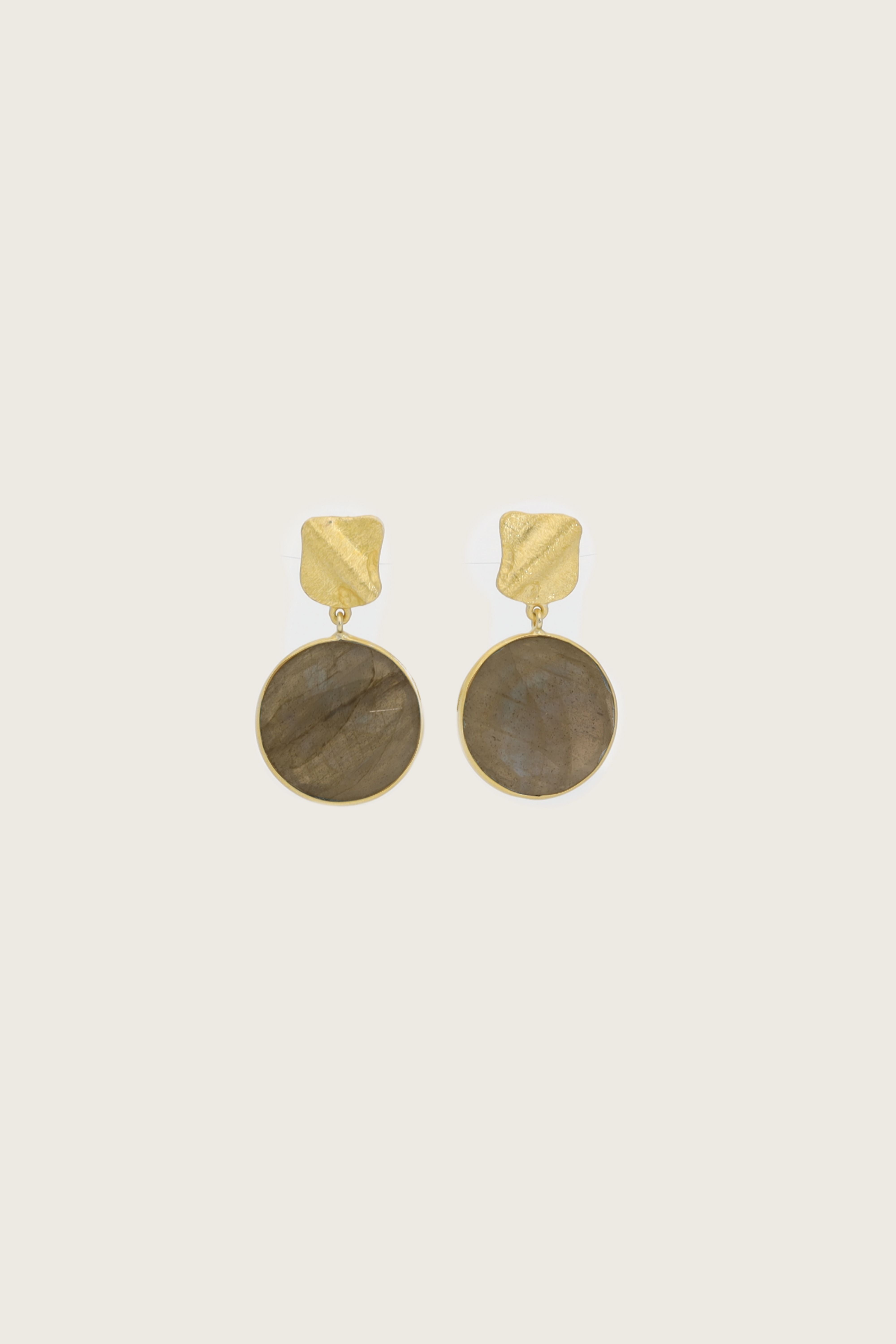 Dimera 18K Recycled Fine Gold Plated Smoky Topaz Earrings - 925 Silver Posts