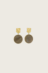 Dimera 18K Recycled Fine Gold Plated Earrings - 925 Silver Posts, Smoky Topaz