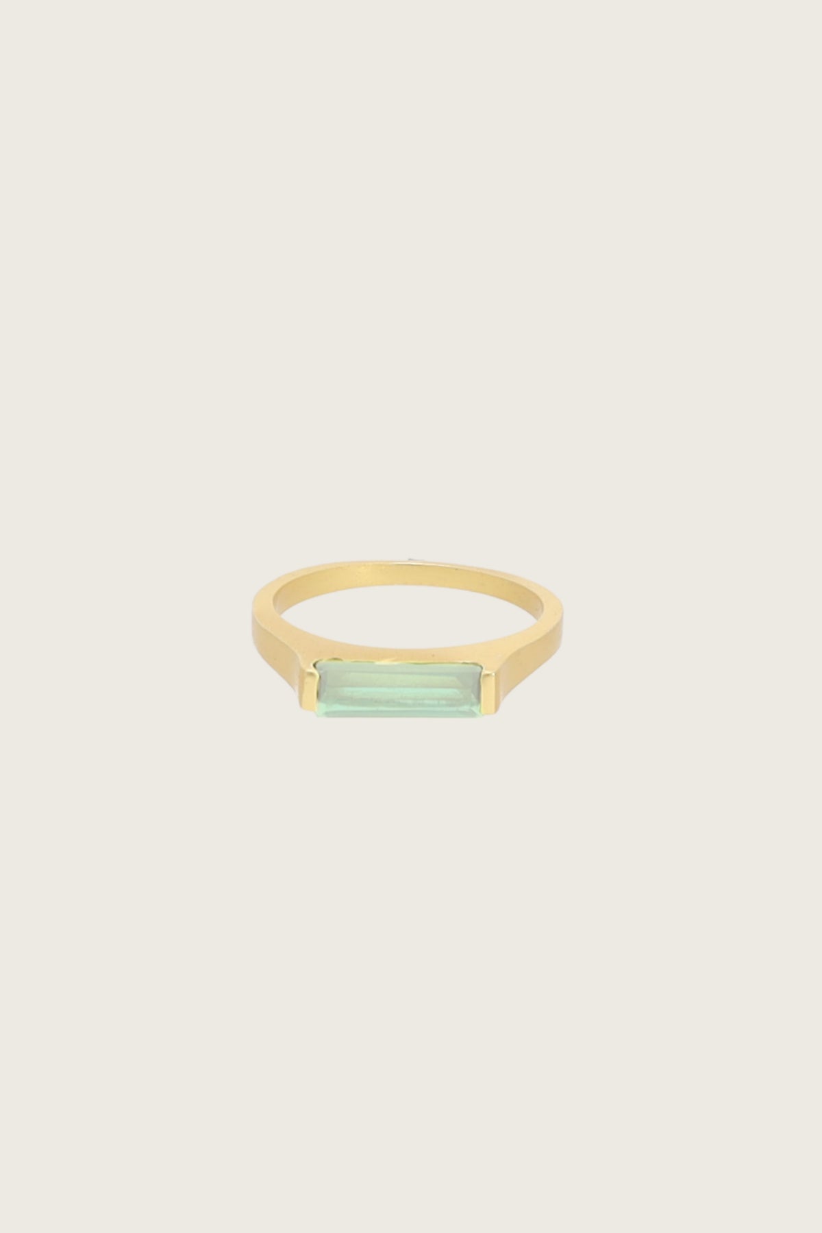 Tini 18K Recycled Fine Gold Plated Green Amethyst Ring
