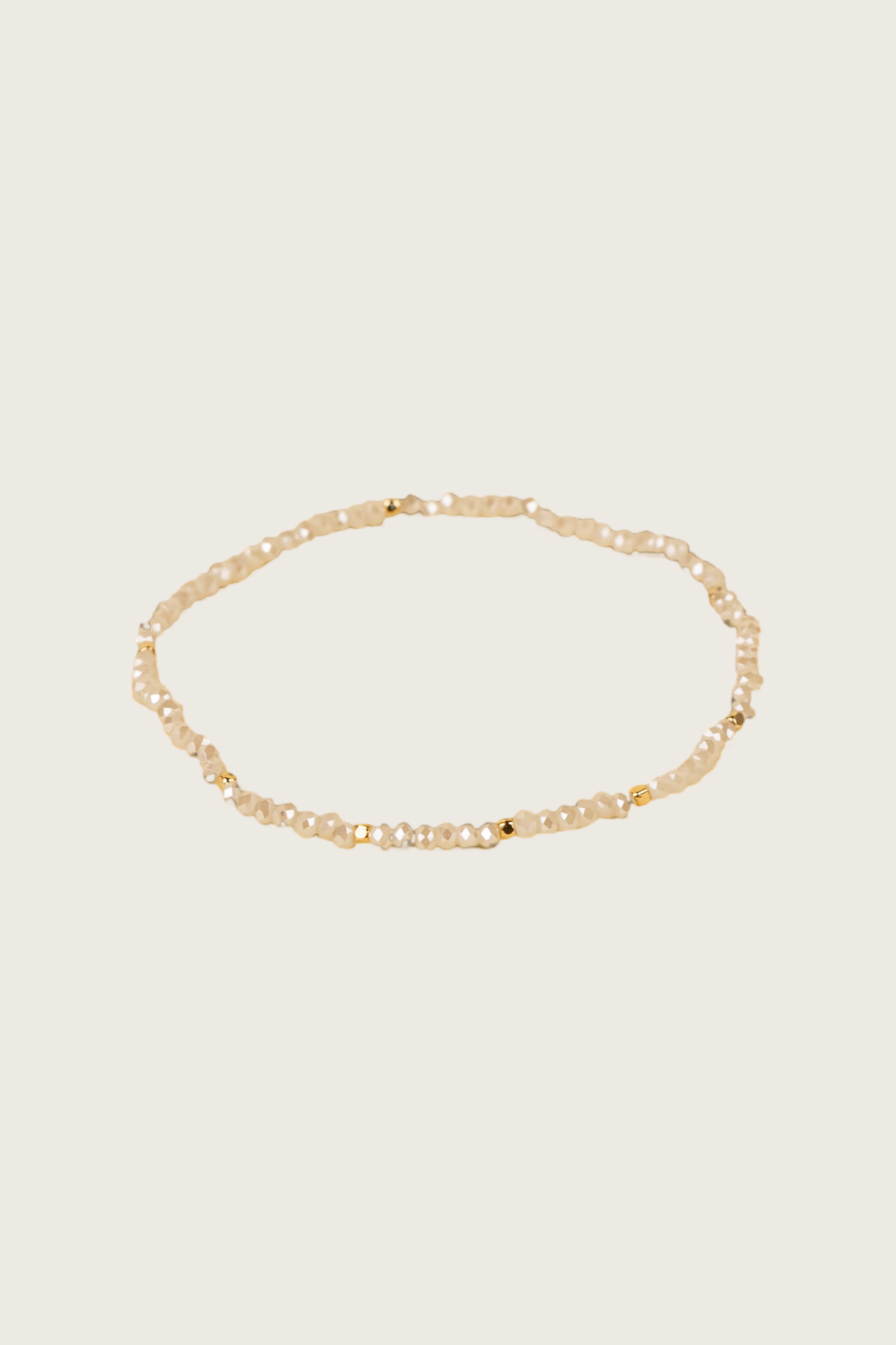 Jaydu 14K Gold Inlay Cream Crystal Bracelet
