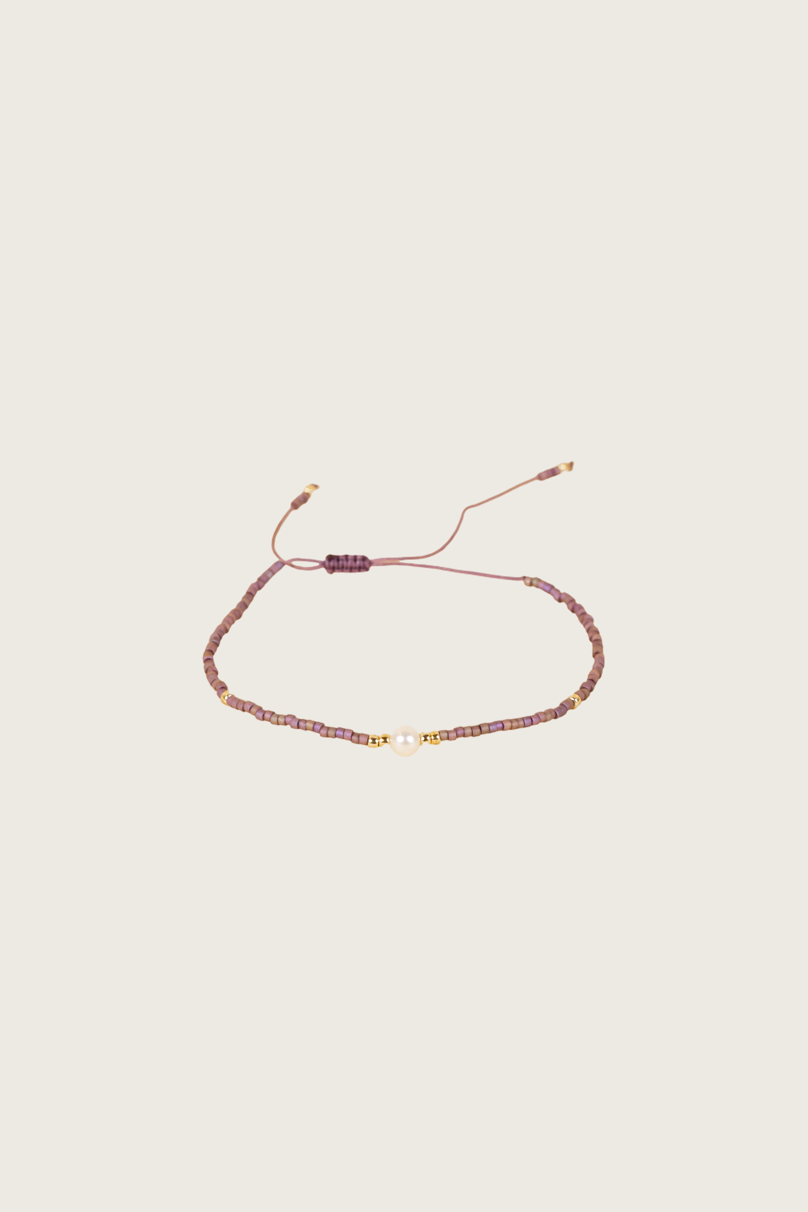 Mania 14K Gold Inlay White Pearl / Purple Bracelet