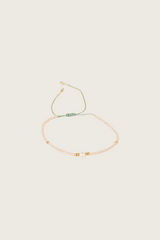 Mania 14K Gold Einlage Weißer Perlen- / Rosé-Armband