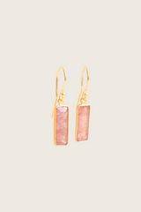 Muda 18K Recycled Fine Gold Plated Earrings, Strawberry Quartz