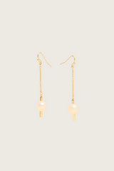 Murnia 18K Recycled Fine Gold Earrings, Freshwater Pearl