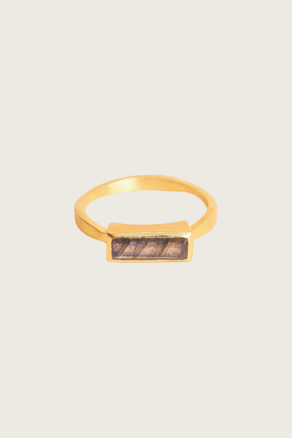 Najla 18K Recycled Fine Gold Plated Ring, Labradorite