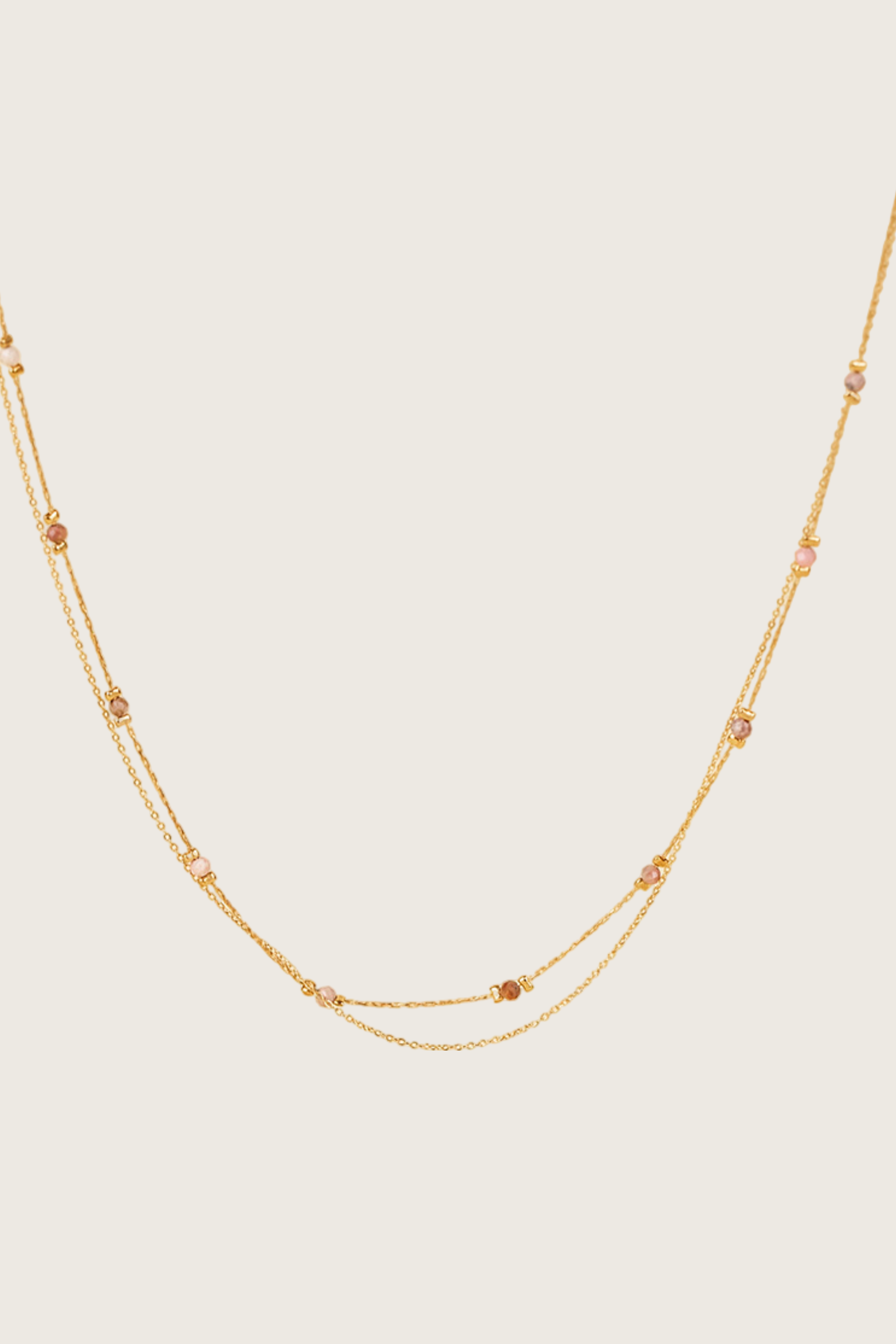 Posla 14K Gold Inlay Multi-Color Crystal Necklace