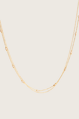 Posla 14K Gold Inlay White Pearl Necklace