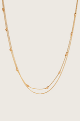 Posla 14K Gold Inlay Peach Crystal Necklace