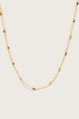 Posla 14K Gold Inlay Multi-Color Crystal Necklace