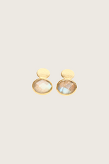 Robeli 18K Recycled Fine Gold Plated Earrings - 925 Silver Posts, Labradorite
