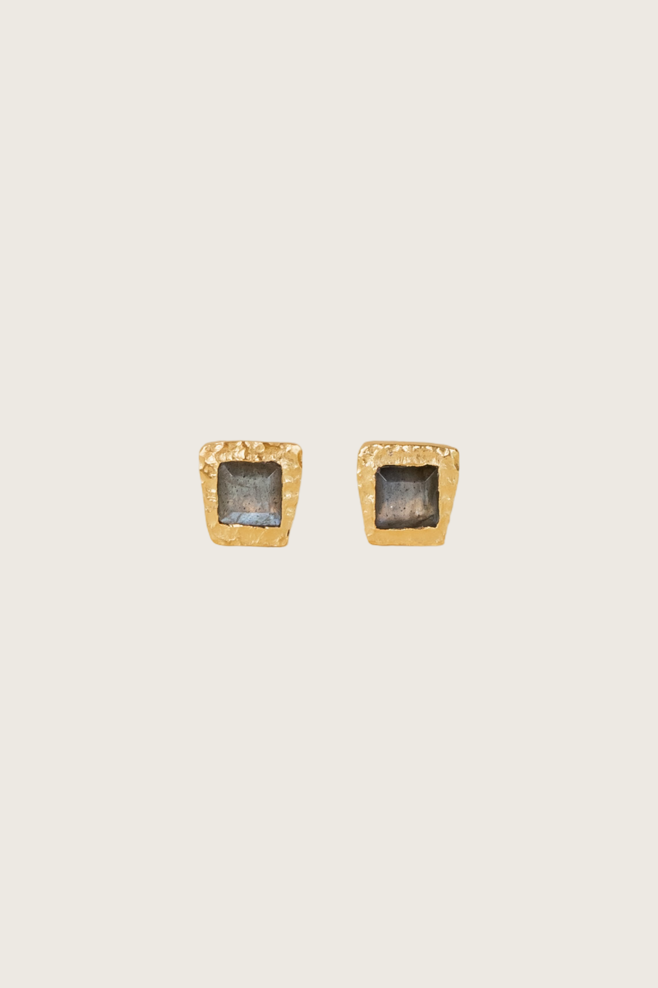 Solis 18K Recycled Fine Gold Plated Labradorite Earrings - 925 Silver Posts