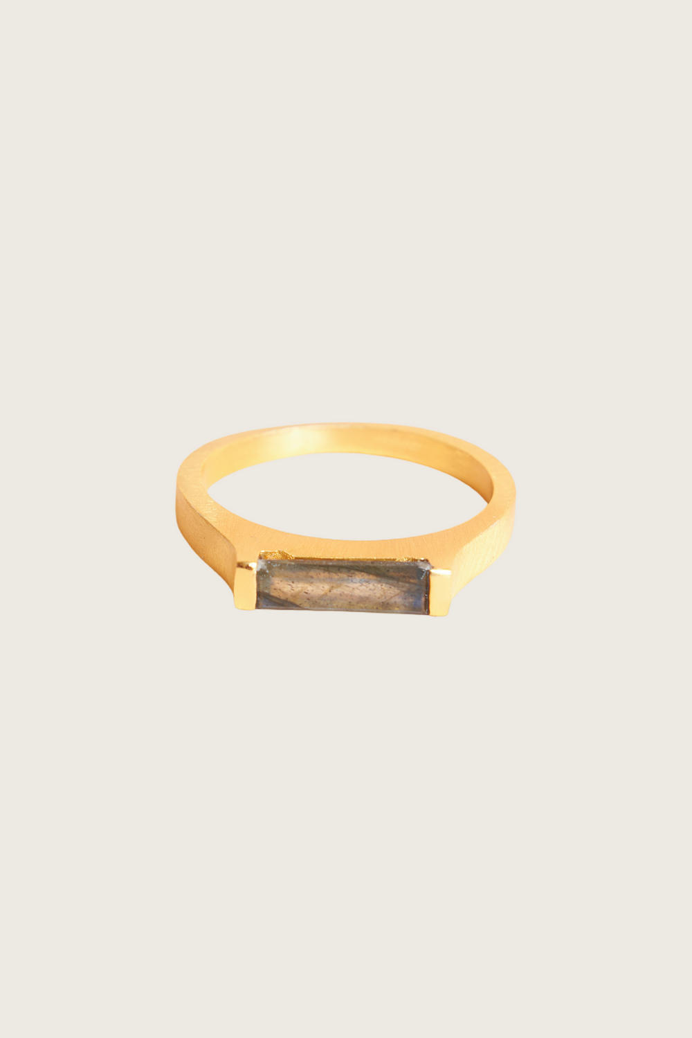 Tini 18K Recycled Fine Gold Plated Ring, Smoky Topaz