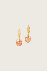 Tirua 18K Recycled Fine Gold Plated Earrings, Strawberry Quartz