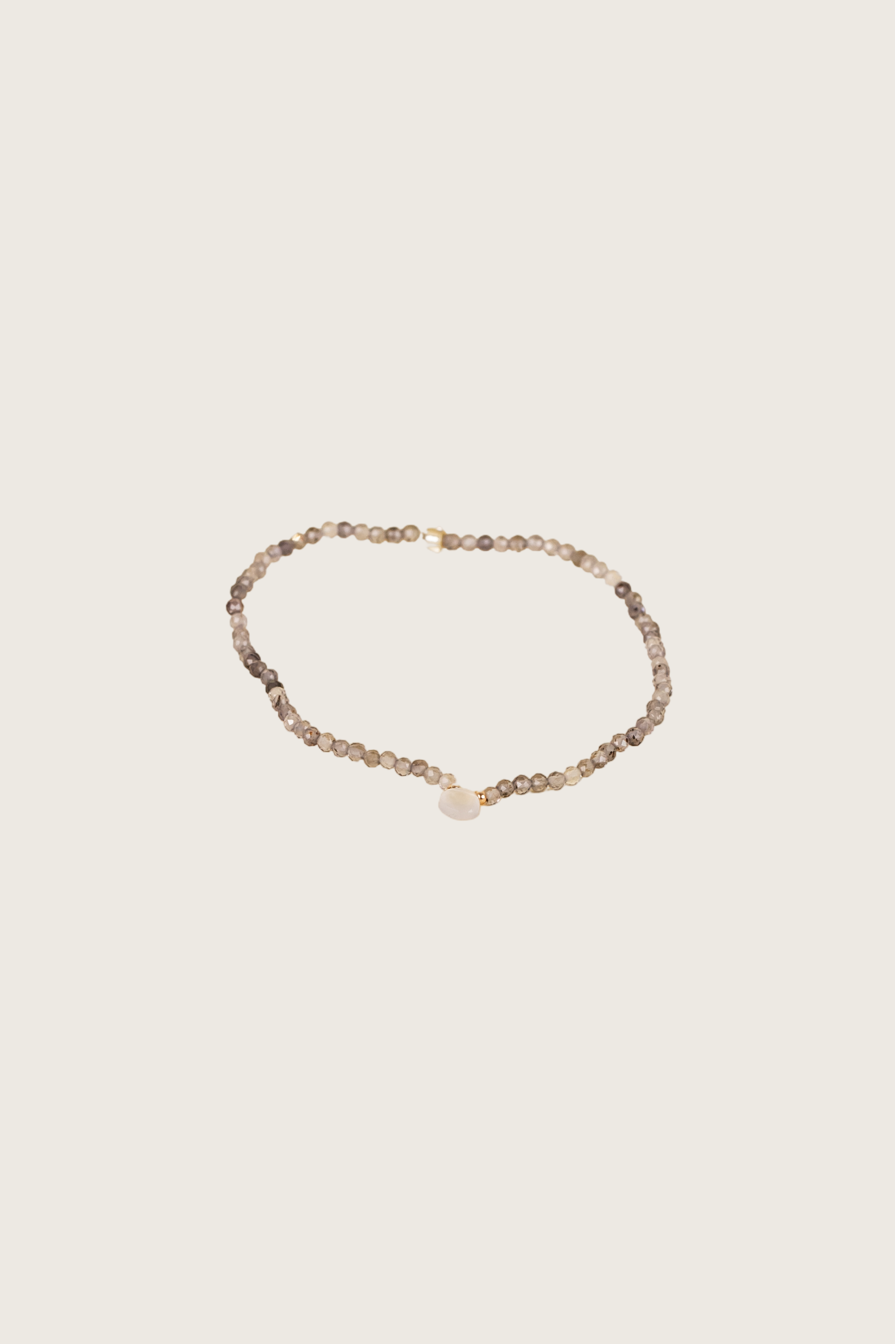 Trahir 14K Gold Inlay Green Crystal / Rose Quartz Bracelet