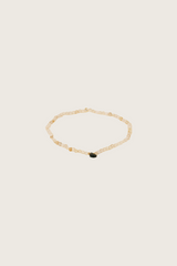 Trahir Armband mit 14 Karat Goldintarsie, gelbem Kristall und Rosenquarz